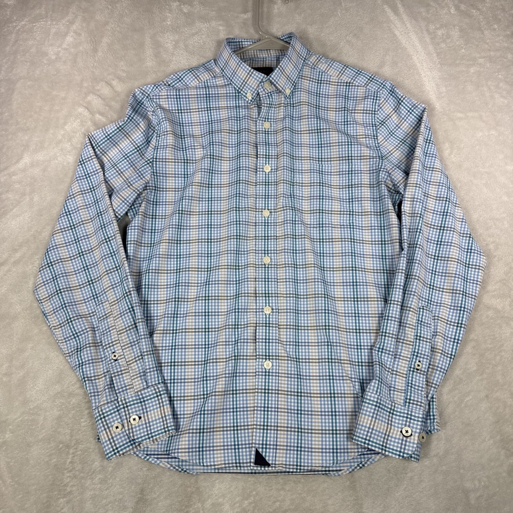 Untuckit Scansano Mens Multicolor Plaid Long Sleeve Shirt Nylon Button Down SM